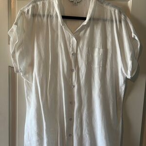 CAbi Women's Classic White Short Sleeve Blouse